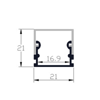 Trois côtés allumant le profil léger en aluminium monté par surface de LED pour allumer 21*21mm pour la décoration à la maison/bureau