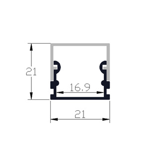 Ba bên chiếu sáng bề mặt gắn nhôm dẫn ánh sáng hồ sơ cho chiếu sáng 21*21mm cho trang trí nội thất/văn phòng - Product Image 4