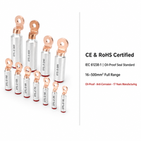 Cosses de câble bimétalliques cuivre-aluminium DTL-2 étanches à l'huile 16-500mm² pour fils en aluminium, certifiées CE RoHS