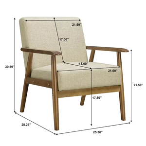 Sillón <span class=keywords><strong>de</strong></span> Salón Tapizado en Tela <span class=keywords><strong>de</strong></span> Lino Moderno, con Estructura <span class=keywords><strong>de</strong></span> Madera, Color Beige, para Sala <span class=keywords><strong>de</strong></span> Estar, Venta al Por Mayor - Product Image 3