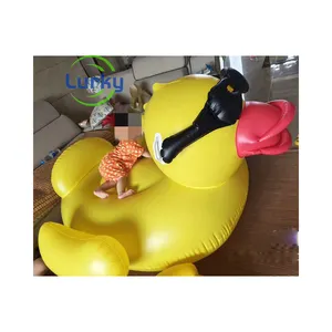 Desenhos animados infláveis exterior pato amarelo água publicidade pato inflável Cartoon animal ar modelo para piscina
