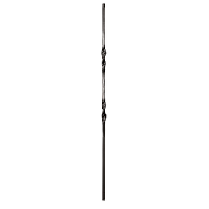 Balaustre <span class=keywords><strong>de</strong></span> hierro forjado artesanal <span class=keywords><strong>de</strong></span> una sola cinta, 1/2" x 44", con husillo negro para barandales <span class=keywords><strong>de</strong></span> escalera <span class=keywords><strong>de</strong></span> estilo tradicional <span class=keywords><strong>de</strong></span> herrero - Product Image 3
