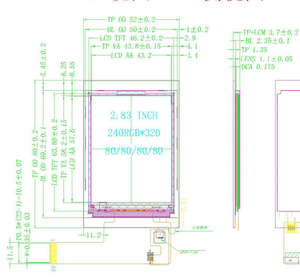 Auflösung 240*320 <span class=keywords><strong>LCD</strong></span>-Bildschirm MCU-Schnitts telle IPS 2,8-Zoll-<span class=keywords><strong>TFT</strong></span>-<span class=keywords><strong>LCD</strong></span>-Anzeigemodul - Product Image 6