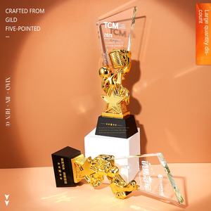 Trofeo <span class=keywords><strong>de</strong></span> <span class=keywords><strong>Estrella</strong></span> <span class=keywords><strong>de</strong></span> Cristal <span class=keywords><strong>de</strong></span> Resina con Diseño Gratuito, Premios Personalizados Creativos para Reuniones Anuales y Competiciones - Product Image 2