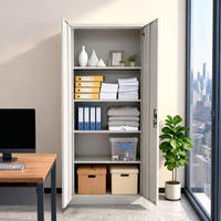 Archivador de Acero de Cuatro Niveles con Puerta de Vidrio para Gestión de Documentos en Oficinas, Archivos, Centros Médicos y Laboratorios