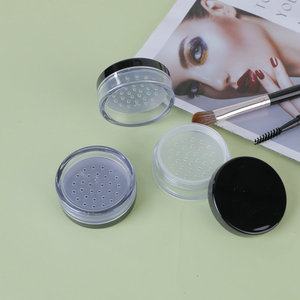 Round Flip Top Plastic Cosmetic Packaging Loose Powder <b>Box</b> With Mesh Lid For <b>Makeup</b> Storage - Product Image 4