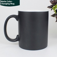 Vente en gros de tasses magiques personnalisées de 11 oz, changeant de couleur, noir, rouge, bleu, mat, sublimation, transfert thermique, céramique, grès, moderne