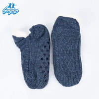 Chaussettes d'hiver douillettes en polaire, douces et moelleuses, avec doublure en molleton, tricotées, épaisses, chaudes, écologiques, personnalisées, antidérapantes