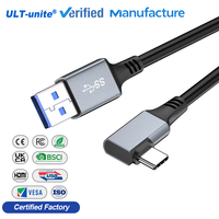 Cable de Datos USB 3.0 de Alta Velocidad ULT-unite, 5Gbp, Tipo C, en Forma de L, USB A a C, Cargador en Ángulo Recto, Cable VR de 90 Grados, Tipo C, 7 Metros de Largo