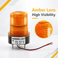 Bernsteinfarbene LED-Warnleuchte DC24V Blinkende Signallampe 3-Pol-Halterung für Bus-LKW-Alarmsystem