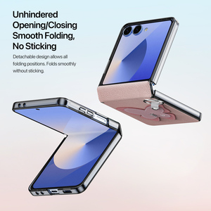 เคสโทรศัพท์หน้าจอพับได้สำหรับ ZFlip7, หนัง PU พร้อมห่วงและสายคล้อง, สไตล์สดใส, บานพับแม่เหล็ก, เคสโทรศัพท์แบบครอบคลุมเต็มรูปแบบ - Product Image 2