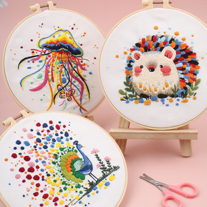 DIY Embroidered Crafts Creative Gifts Cross Stitch Punch Needle Handmade Yarn Floral Embroidery Art Kits