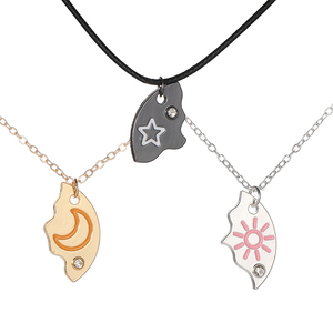 ZRM Nuevo y Moderno Collar <span class=keywords><strong>de</strong></span> Aleación con Diamantes <span class=keywords><strong>de</strong></span> Dos Piezas, Diseño <span class=keywords><strong>de</strong></span> Dibujos Animados <span class=keywords><strong>de</strong></span> Estrella, Luna y Sol, para Tres Personas, Ideal como Regalo para Mejores <span class=keywords><strong>Amigas</strong></span> o Novias - Product Image 2