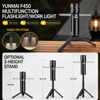 Lampe de travail LED en alliage d'aluminium F450 30W IP44 5500mAh avec crochet de suspension Type-C et portée de faisceau >500m pour atelier de réparation automobile