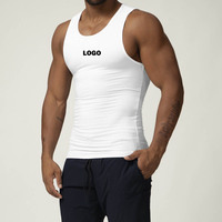 Débardeur de compression sans manches pour homme, séchage rapide, extensible, pour fitness, gym, entraînement, musculation, sous-vêtement, hauts personnalisés pour homme