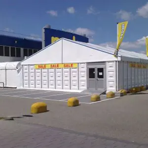 10m 20m telaio in alluminio arco tetto grande tenda bianco Arcum tendone per la vendita con porta di vetro