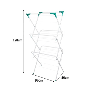 Séchoir à linge pliable à trois niveaux personnalisable, séchoir à serviettes portable multifonctionnel en métal - Product Image 6
