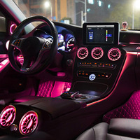 Autowellus Lumière d'ambiance LED 12V pour grille d'aération Mercedes-Benz W205 X253 Compatible APP Incolore 3 couleurs 64 couleurs Amélioration du style intérieur