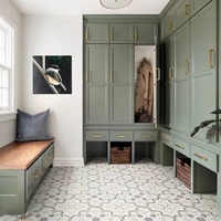 Carrelage mural et de sol en céramique de haute qualité, motif vert vintage, résistant aux acides, antibactérien, design français, épaisseur 8 mm, marque EF