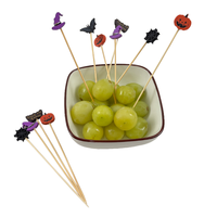 100 pièces créatif drôle Halloween décoration bambou brochette jetable Cocktail bâton fruits fourchette barre outils