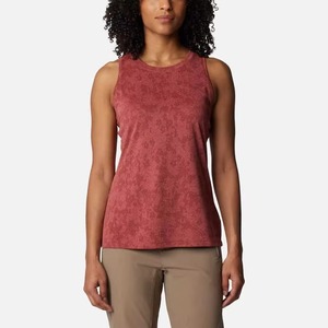 Débardeur en tricot rouge uni pour femme, col rond, respirant, style décontracté, 100% coton, longueur normale - Product Image 1