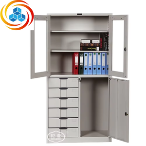 Armoire de bureau en acier à prix d'usine, meuble de rangement avec porte vitrée pour instruments, armoire de classement pour mobilier de bureau - Product Image 6