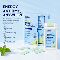 Stock OKTW Bandelettes buccales énergétiques à la caféine 50mg B6 B12, pour soutien énergétique et de la concentration, supplément à dissolution rapide