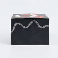 Boîte d'expédition en carton ondulé noir de luxe moderne, sur mesure, avec logo personnalisé, pelliculage mat, revêtement UV, taille personnalisée, pour casquette de baseball