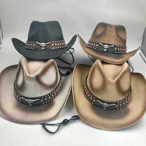 Chapeau de cowboy sombrero mexicain à bord retroussé de haute qualité avec bande décorative, idéal pour les voyages, la pêche, le ski, respirant et confortable – Offre spéciale - Product Image 1