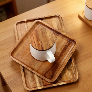 Plateau de service rectangulaire en bois d'acacia, plateau à sushi, taille personnalisable, utilisation alimentaire, pour la cuisine - Product Image 2