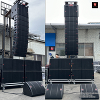 Altavoz PA de 800W, Pasivo, de Dos Vías, Tipo Line Array, con Dos Altavoces de 10 Pulgadas, Sistema de Sonido Profesional para Iglesias, con Estuche de Transporte