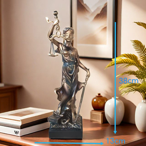 Sculpture en résine de la déesse Thémi, déesse de la justice, en bronze antique, statue de la Justice pour la décoration de la maison, le bureau, la bibliothèque, la décoration de cabinet d'avocats - Product Image 3