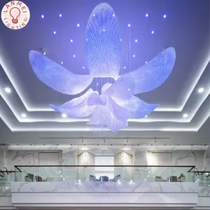 Manufacturer Customized Large Luxury Hotel Lobby Pendant Lights Spa Center Crystal Lights