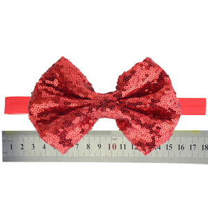 Custom <strong>Baby</strong> Girls Glitter Sequins <strong>Big</strong> Bow <strong>Headbands</strong> Cute Infant Newborn Elastic Hairband for Toddler - Product Image 6