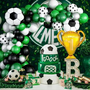 Kit <span class=keywords><strong>de</strong></span> <span class=keywords><strong>Arco</strong></span> <span class=keywords><strong>de</strong></span> Globos <span class=keywords><strong>de</strong></span> Fútbol <span class=keywords><strong>para</strong></span> Niños, Kit <span class=keywords><strong>de</strong></span> <span class=keywords><strong>Arco</strong></span> <span class=keywords><strong>de</strong></span> Globos <span class=keywords><strong>de</strong></span> Fútbol Verde con Globos <span class=keywords><strong>de</strong></span> Látex Verde Oscuro, Negro, Blanco y Plateado Metálico - Product Image 5