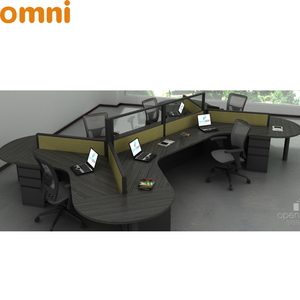 Moderna <span class=keywords><strong>scrivania</strong></span> a <span class=keywords><strong>120</strong></span> gradi 6 posti postazione di lavoro per ufficio Open space Design ergonomico divisorio per ufficio accessori per mobili - Product Image 4
