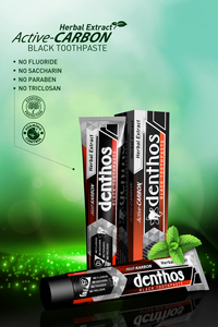 Pasta Dental Denthos con Carbón Activado Negro 75ml Sin Flúor con Extracto Herbal para Blanquear los Dientes - Product Image 3