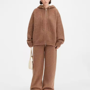 Custom <strong>Men's</strong> Fuzzy <strong>Zip</strong> <strong>up</strong> Knitted Jumper Matching Jacquard Intarsia Zipper Mohair <strong>Cardigan</strong> Sweater <strong>for</strong> <strong>Men</strong> - Product Image 2