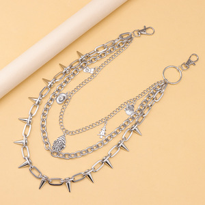 Cadena de cintura con colgante de espiga de varias capas, plata tibetana, accesorio de moda informal unisex - Product Image 3