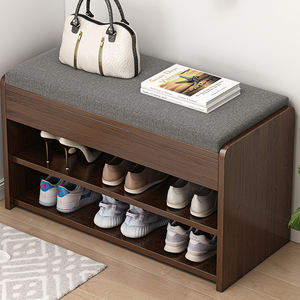 Banc <span class=keywords><strong>à</strong></span> chaussures en bois moderne et durable pour l'entrée de la maison, rangement et habillage des chaussures, banc d'escalier <span class=keywords><strong>à</strong></span> la porte - Product Image 2