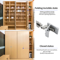 Accessoires pour rail coulissant télescopique à installation latérale inversée, avec porte escamotable rotative dissimulée pour armoire en acier