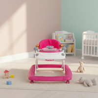 Bestseller: Girello Pieghevole per Bambini DW-106 con 6 Ruote Girevoli, Telaio in Acciaio Inox, Giocattolo Rotante con Interruttore Musicale, Capacità di Carico 20KG