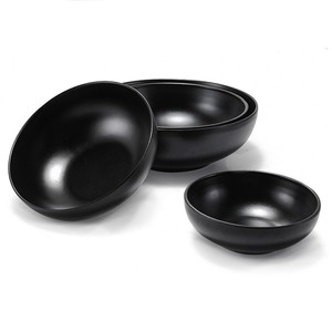 Bols en mélamine écologiques de style Japandi pour le camping, bols à pâtes et à salade de 7 pouces, noirs - Product Image 4
