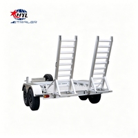 Nouvelle conception de remorque à essieu tandem en aluminium de 4500 kg, remorque porte-voitures, remorque pour équipement, remorque plate pour excavatrice