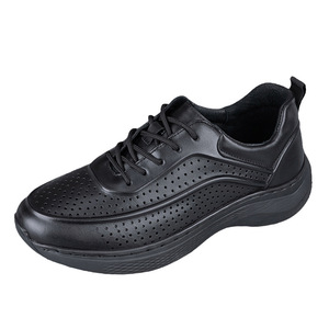 Sandales d'été pour hommes en cuir véritable, respirantes, légères, à semelle épaisse, en cuir de vachette, chaussures décontractées de sport - Product Image 5