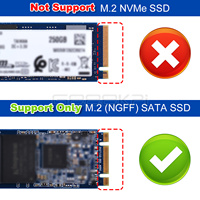 GeeekPi Casing Bata Aluminium Cangkang Hitam M.2 SATA SSD Kipas Pendingin Kecepatan Dapat Disesuaikan 3510 untuk Raspberry Pi 4 Model B F201