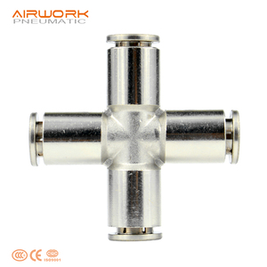 Pza khí nén bốn 4 cách Công Đoàn bằng đồng chéo Air Brass kết nối phụ kiện đường ống - Product Image 2