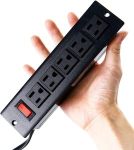 Station de charge <span class=keywords><strong>électrique</strong></span> montable noire <span class=keywords><strong>sous</strong></span> le bureau avec prises 5AC prises de bureau pour multiprise encastrée dans l'armoire - Product Image 1