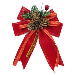 Ornamen Pita Dekoratif Jarum Pinus dan Kerucut Pinus Natal untuk Pohon, Karangan Bunga, Kotak Hadiah, Perlengkapan Pesta Liburan - Product Image 2