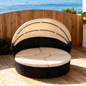 <span class=keywords><strong>Lit</strong></span> lounge réglable personnalisable en métal pour l'extérieur-Design modulaire, forme transformable et auvent parasol, parfait pour le <span class=keywords><strong>jardin</strong></span> - Product Image 1